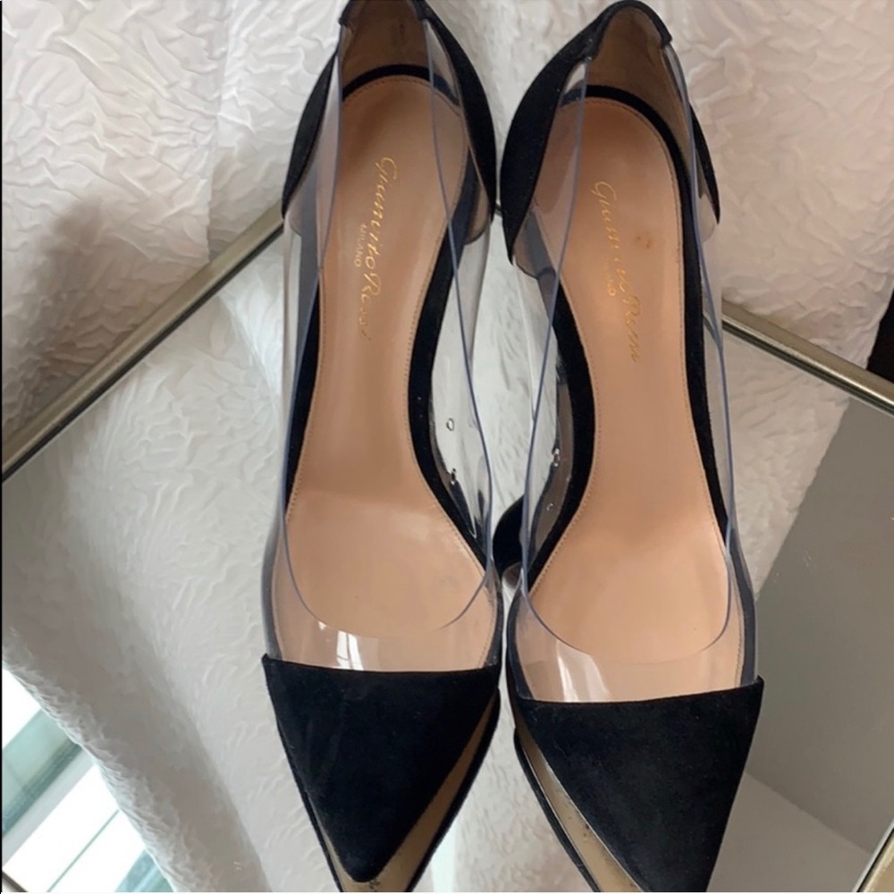 Gianvitto Rossi 100mm transparent suede pumps heel - Picture 5 of 7